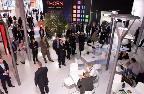 A busy Thorn stand at Light+Building